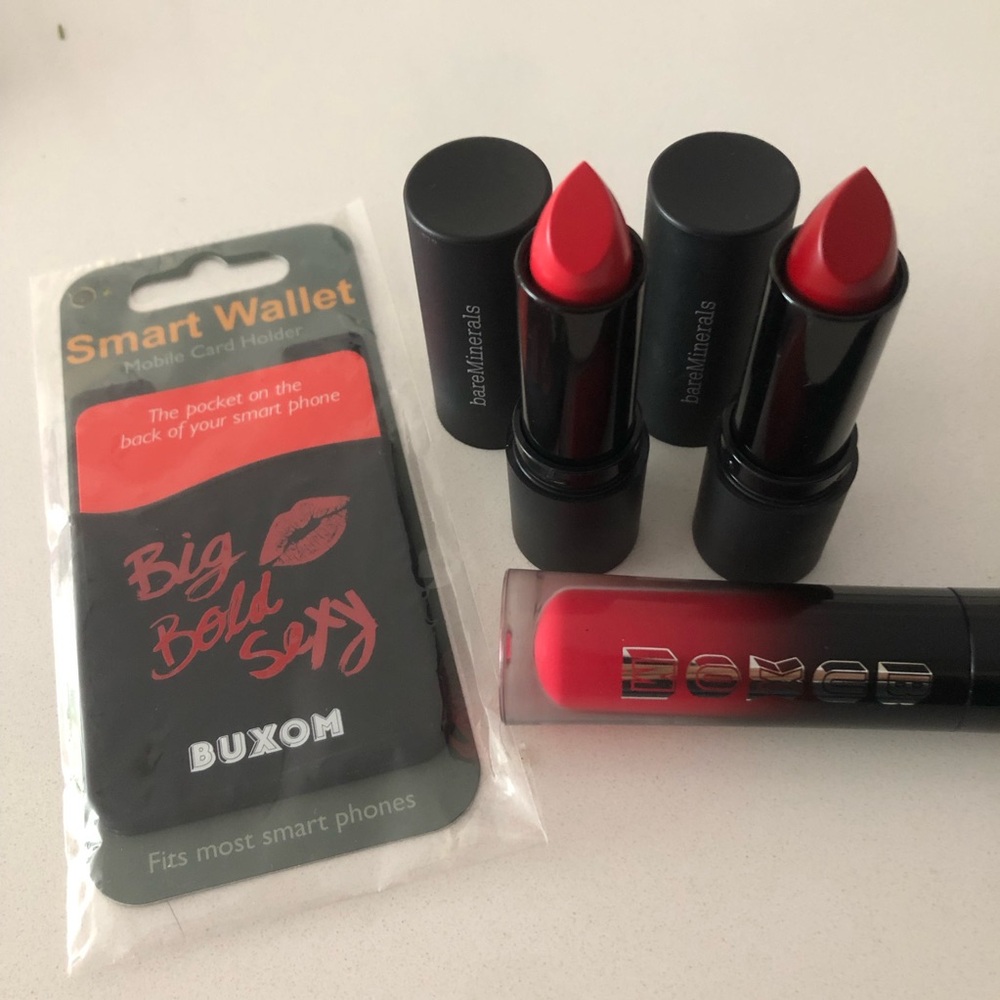 Lipstick Set - bareMinerals & Buxom 💄💄💄 3 lipsticks & cardholder